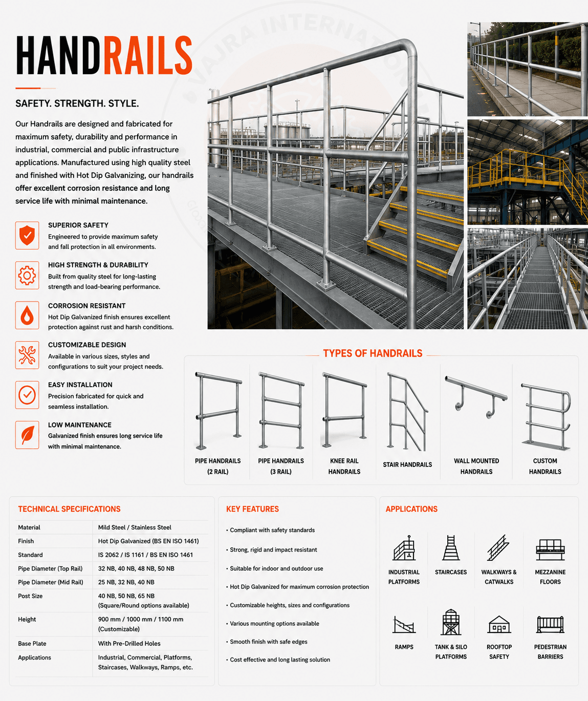 Chequered Plate Flooring Industrial Flooring Systems technical drawing 1 — Vajra International manufacturer India