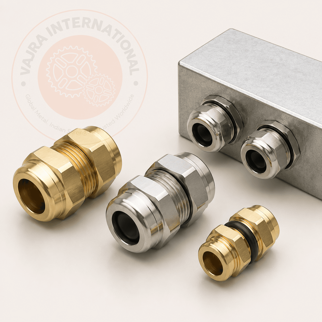Brass Cable Glands — manufactured and exported by Vajra International, Howrah, India