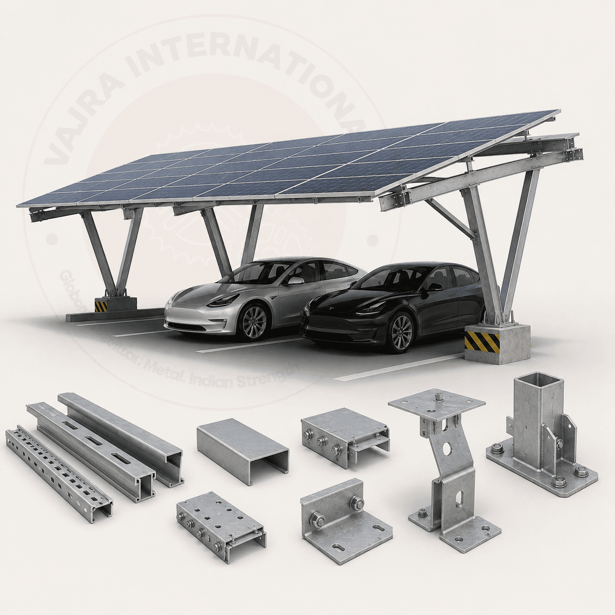 Solar Panel Mounting Structures — manufacturer & exporter, India | Vajra International, Howrah