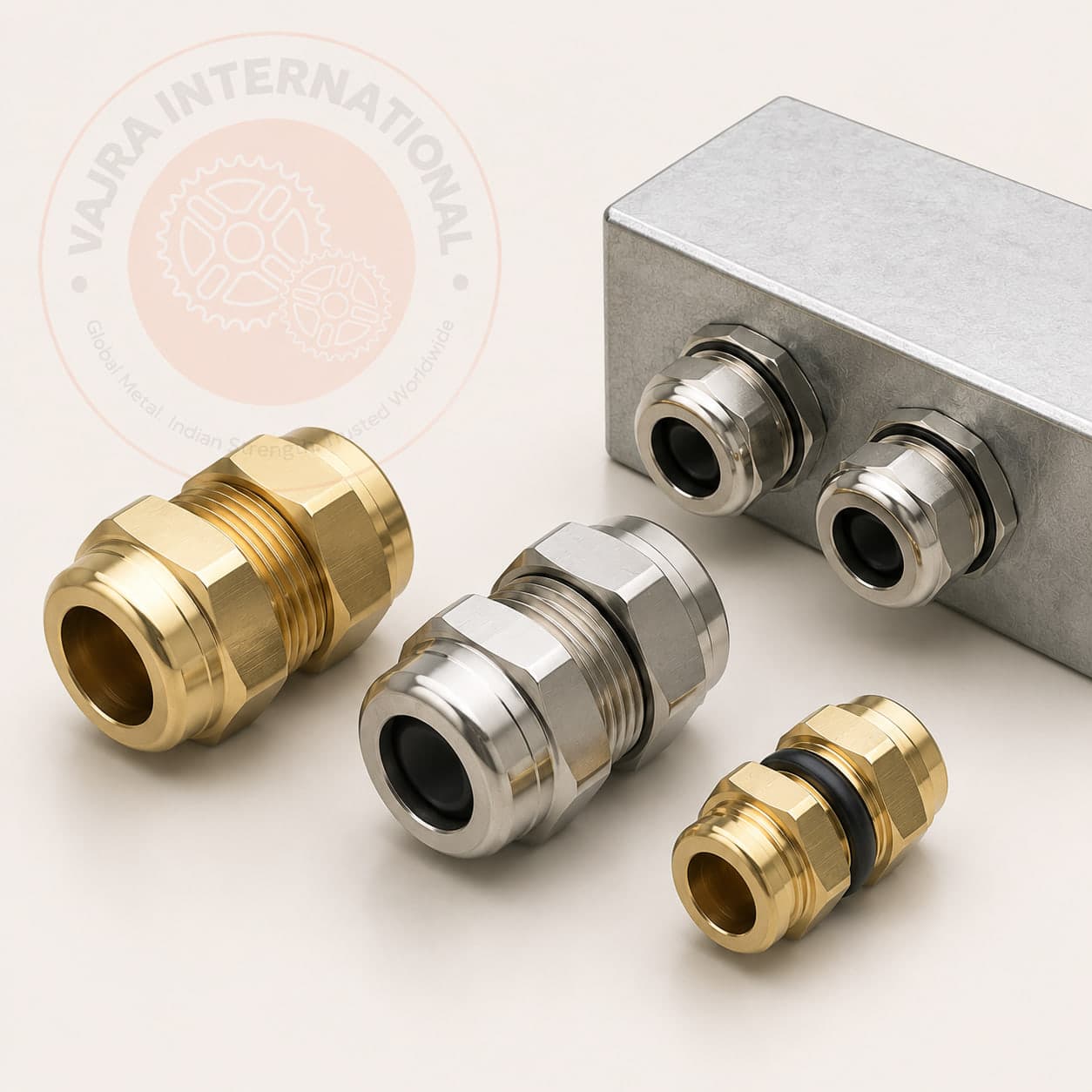 Brass Cable Glands, Cable Lugs & Glands Brass Cable Glands, Cable Lugs & Glands. Manufactured and exported by Vajra International, Howrah, India.