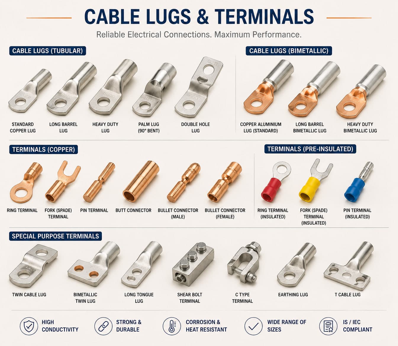 Copper & Aluminium Lugs, Cable Lugs & Glands Copper & Aluminium Lugs, Cable Lugs & Glands. Manufactured and exported by Vajra International, Howrah, India.