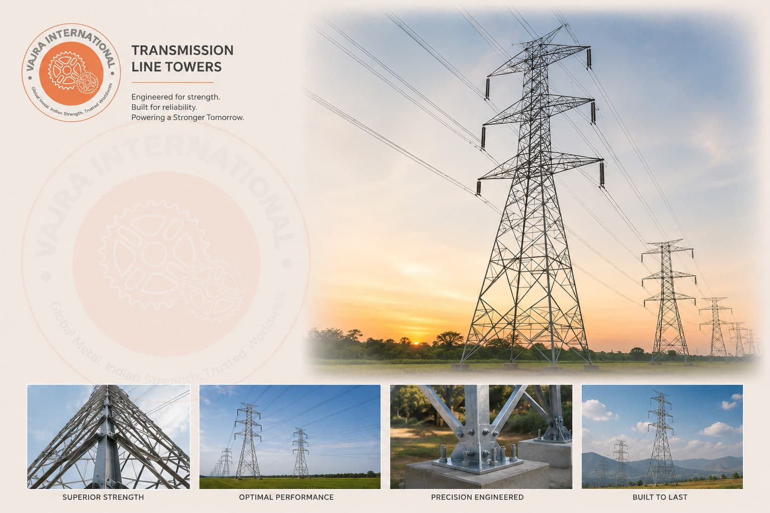 Lattice Tower Members, Tower Fabrication & Assemblies – view 2 Lattice Tower Members, Tower Fabrication & Assemblies. Manufactured and exported by Vajra International, Howrah, India.