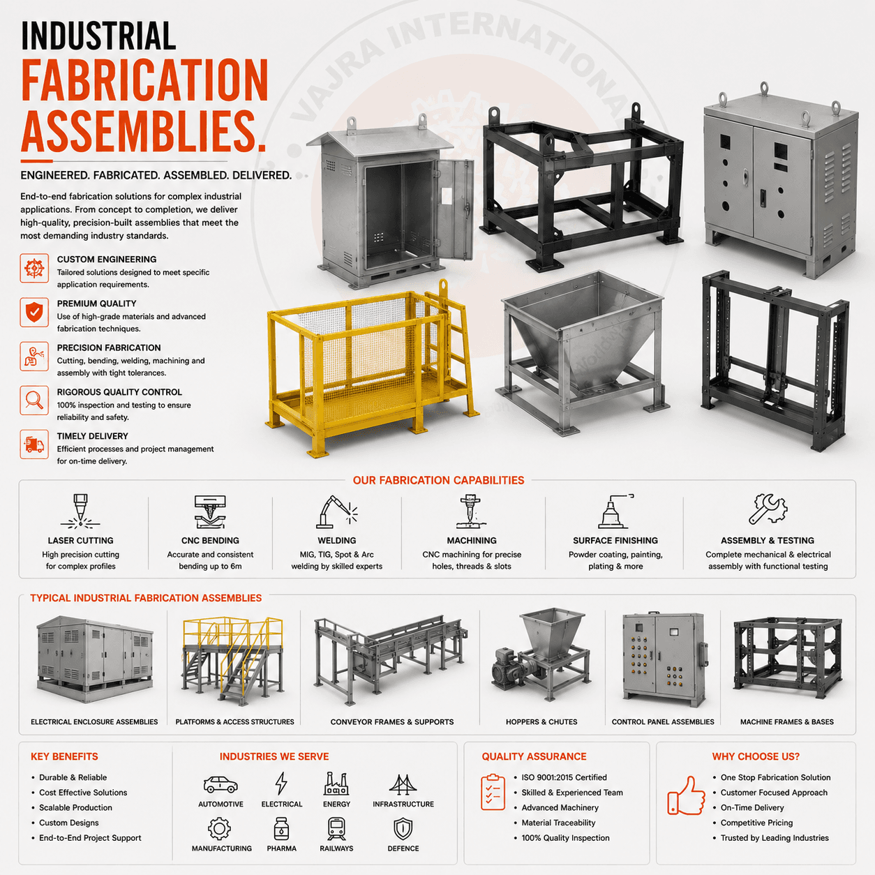 Build-to-Print Fabrication – technical drawing 2 Engineering dimensional drawing for Build-to-Print Fabrication, Custom Metal Fabrication. Vajra International manufacturer India.
