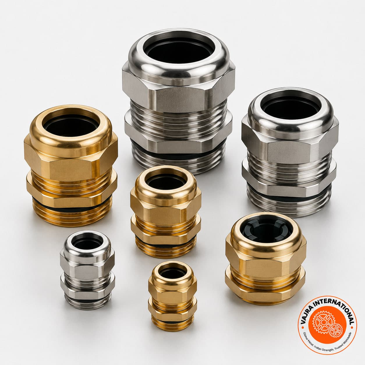 Brass Cable Glands – technical drawing 1 Engineering dimensional drawing for Brass Cable Glands, Cable Lugs & Glands. Vajra International manufacturer India.