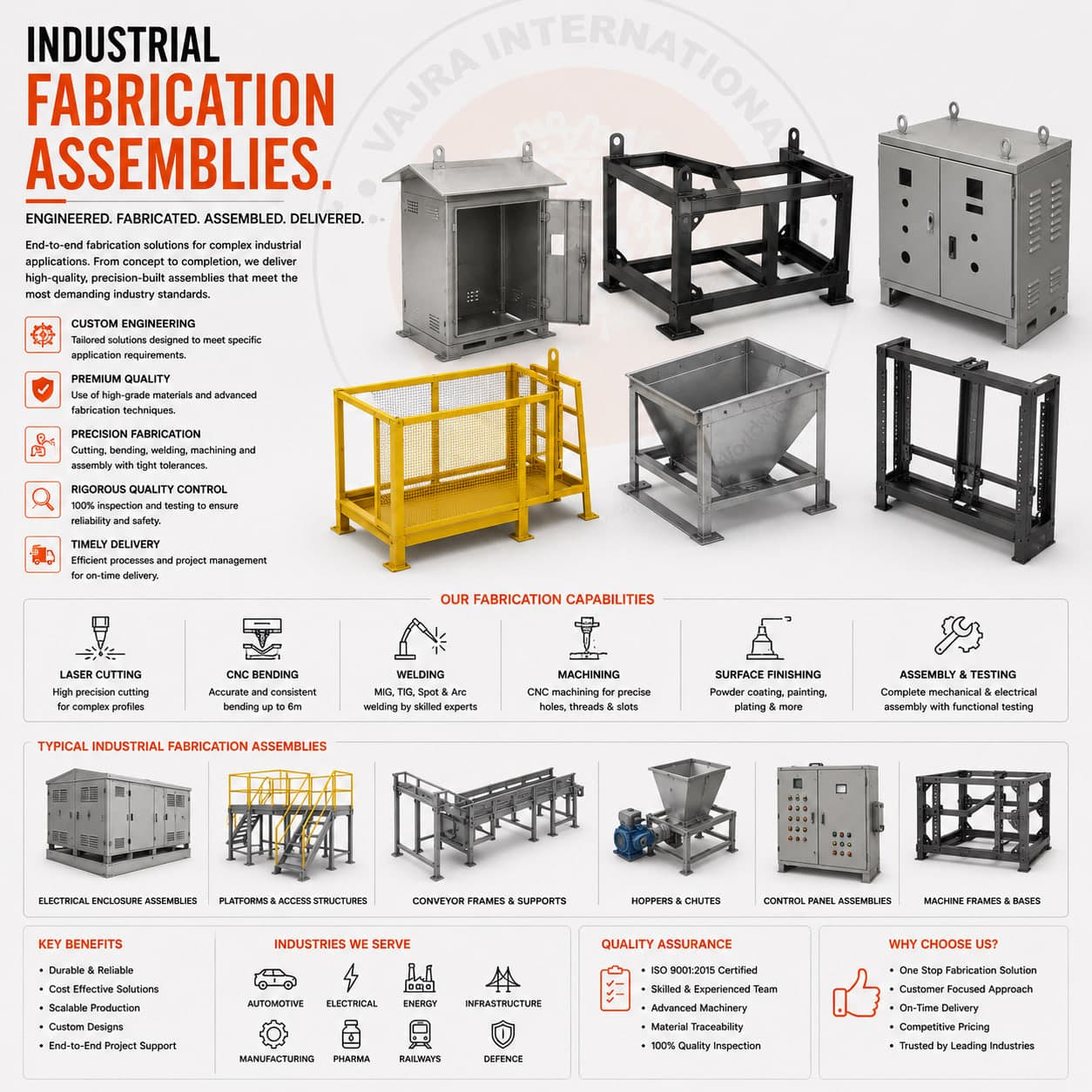 Build-to-Print Fabrication – technical drawing 2 Engineering dimensional drawing for Build-to-Print Fabrication, Custom Metal Fabrication. Vajra International manufacturer India.