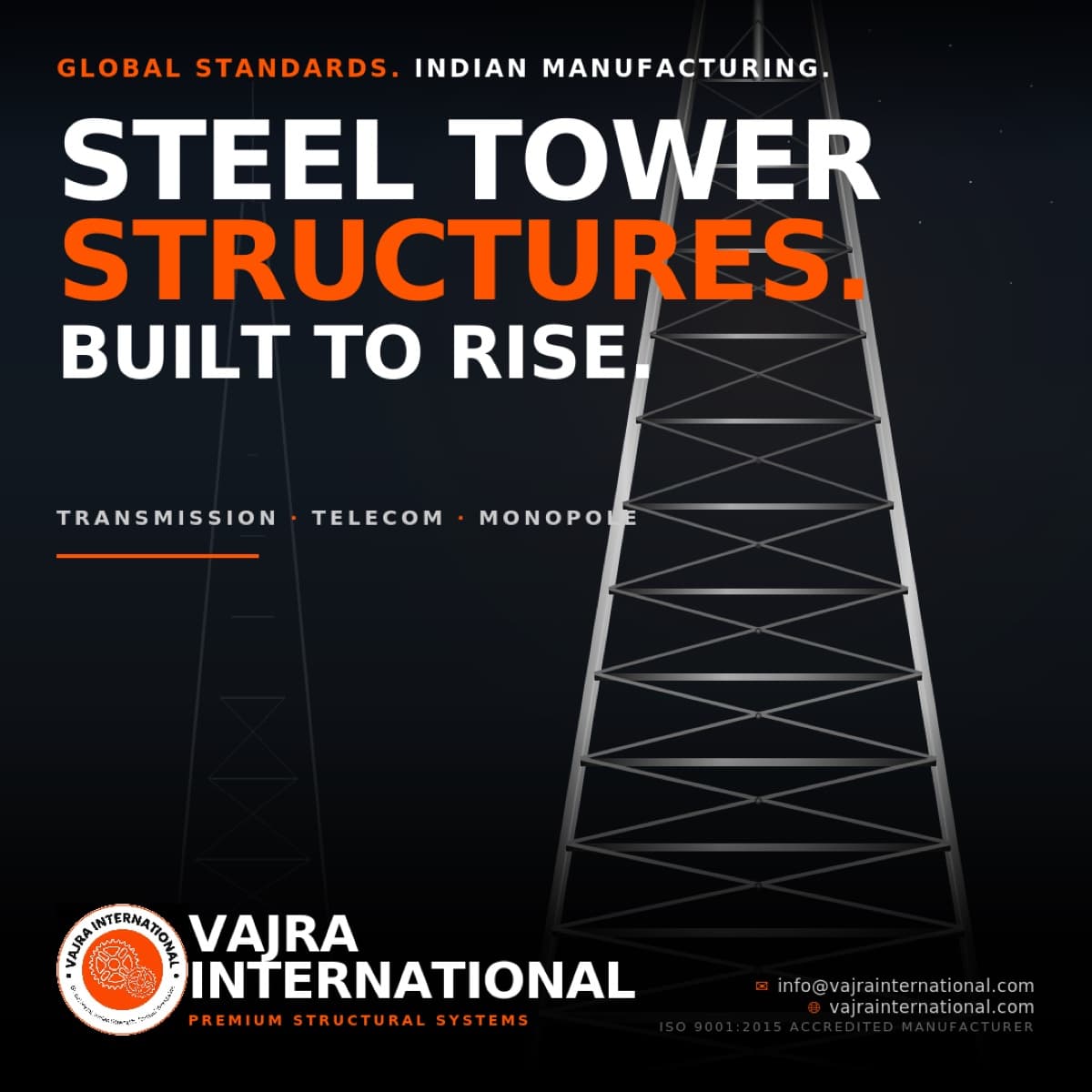 Tower Fabrication — Telecom · Transmission · Defence structures | Vajra International, manufacturer & exporter, Howrah, India